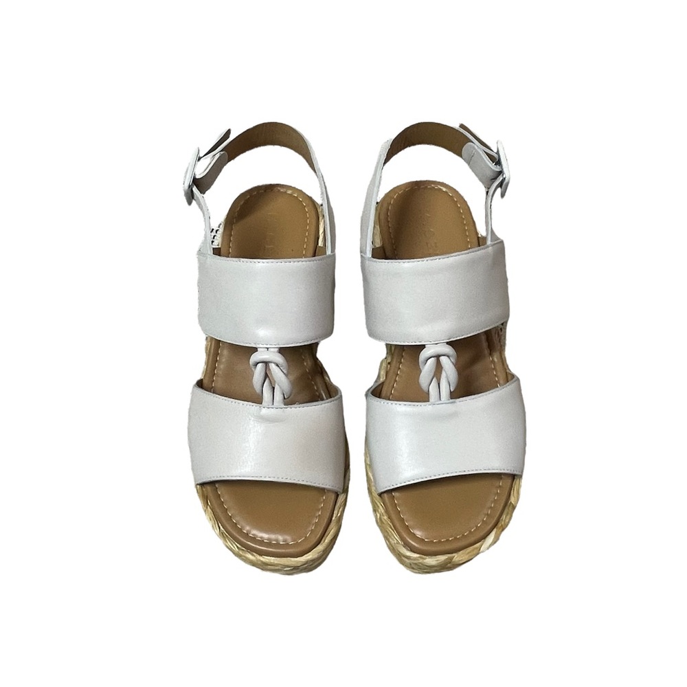 M. Gemi White Leather Espadrille Platform Sandals - Picture 2 of 9
